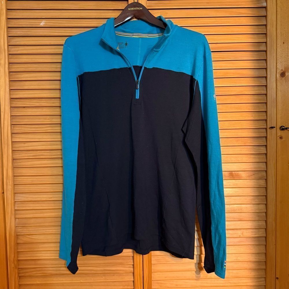 Smartwool men’s blue  Quarter-Zip Pullover size large